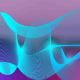 digital illustration of fibre optic waves geometric blue teal pink purple