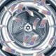 inside of washing machine drum with money cash notes spinning around